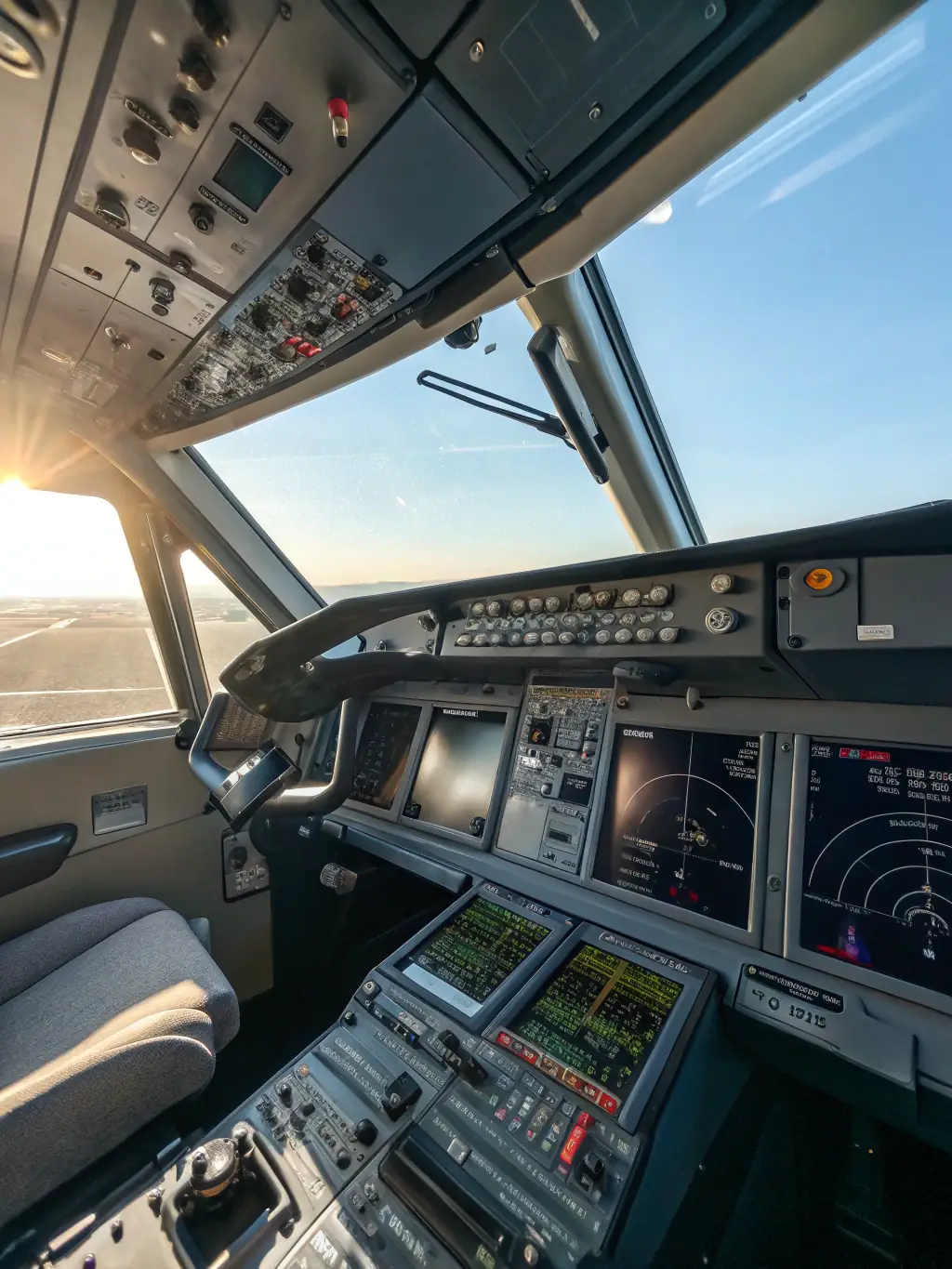 A close-up shot of an ultralight aircraft's simple yet effective control panel, emphasizing the accessibility and ease of learning in ultralight aviation.